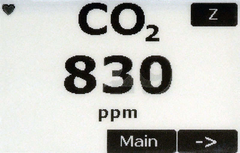 WMA5 Main CO2 display WMA5 Main CO2 display